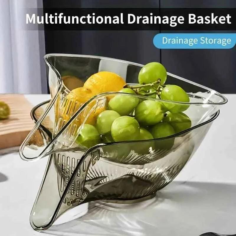 Multipurpose Kitchen Basket - Acrylic Drainage Basket for Fruits and Vegetables