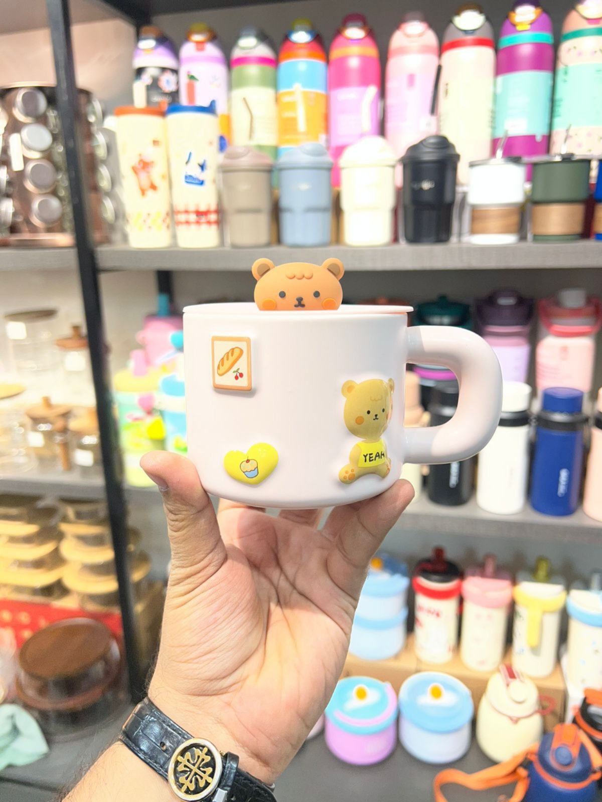 Ceramic Cute Bear Mug With Silicone Lid - Trenducts.pk