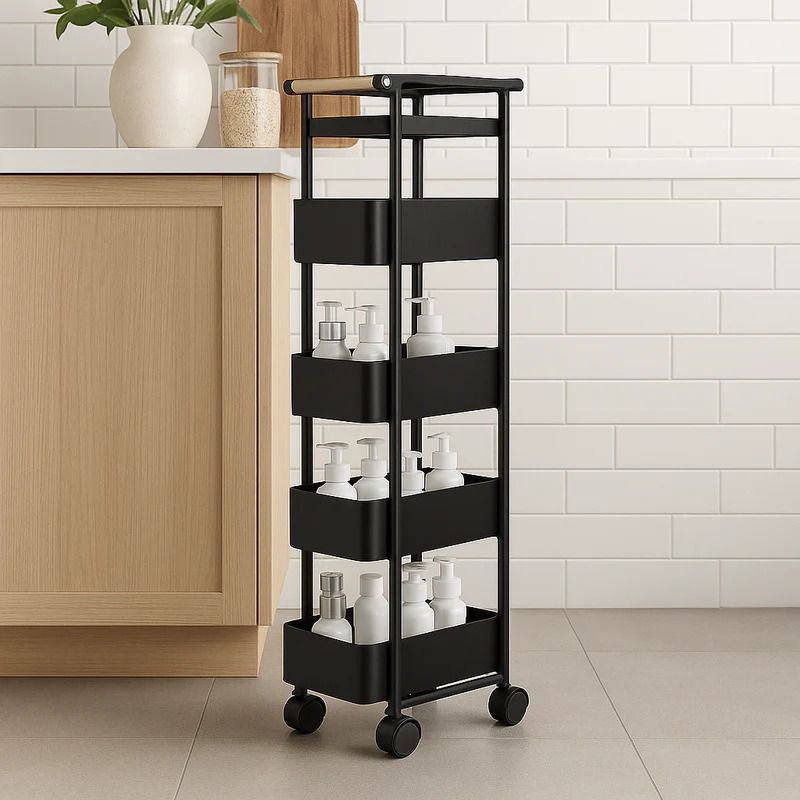 5-Tier Slim Utility Trolley – Premium Rolling Organizer Cart MJ
