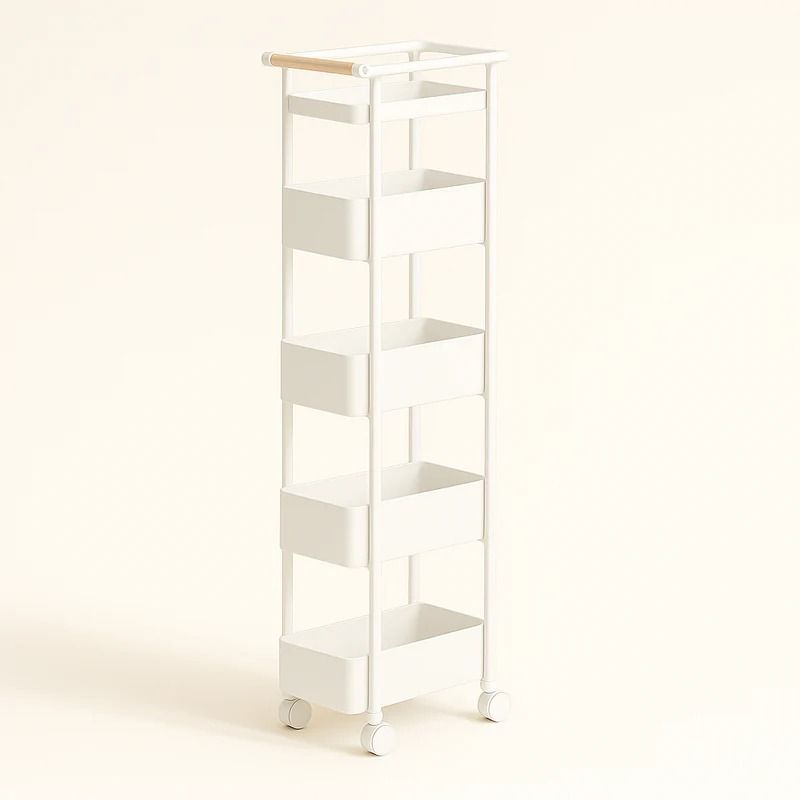 Binca 5-Tier Slim Utility Trolley – Premium Rolling Organizer Cart