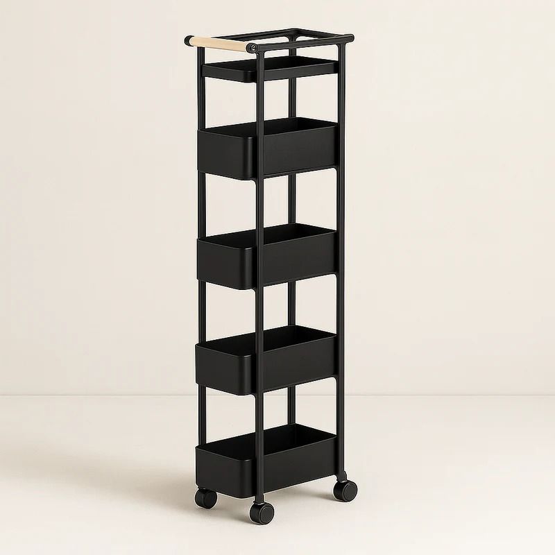 Binca 5-Tier Slim Utility Trolley – Premium Rolling Organizer Cart