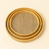 3-Pc Round Bamboo & Rattan Serving Tray Set – Handwoven Decorative Platters MJ