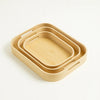 3-Pc Bamboo Nesting Serving Tray Set – Modern Square Decorative Platters MJ