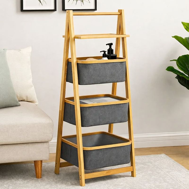 Bamboo Laundry Hamper – Natural Wood Organizer with Shelf