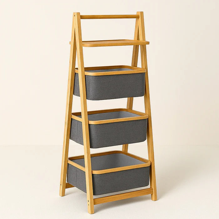 Bamboo Laundry Hamper – Natural Wood Organizer with Shelf