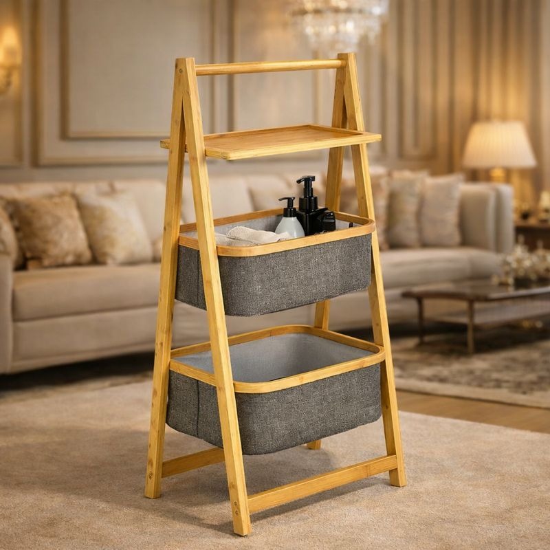 Bamboo Laundry Hamper – Natural Wood Organizer with Shelf