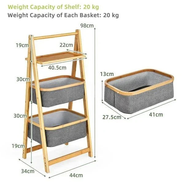 Bamboo Laundry Hamper – Natural Wood Organizer with Shelf