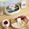 Ecoco Rotating Double Layer Snack Box – Partitioned Candy & Dry Fruit Organizer MJ