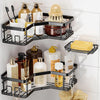 3Pc Corner Shower Caddy Set – Heavy-Duty with Integrated Soap Holder GH