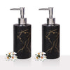 Luxury Black Marble Design Soap Dispenser – Matte Obsidian Resin Pump with Gold Veining GH