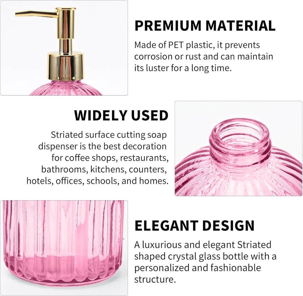 Long Diamond Glass Soap Dispenser – Tall Multi-Faceted Liquid Pump (Random Color)