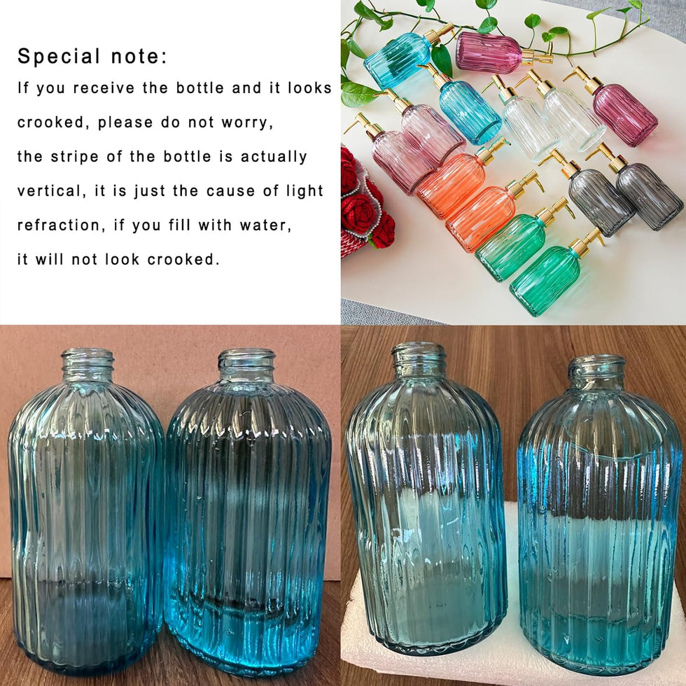 Long Diamond Glass Soap Dispenser – Tall Multi-Faceted Liquid Pump (Random Color)