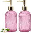 Long Diamond Glass Soap Dispenser – Tall Multi-Faceted Liquid Pump (Random Color) GH