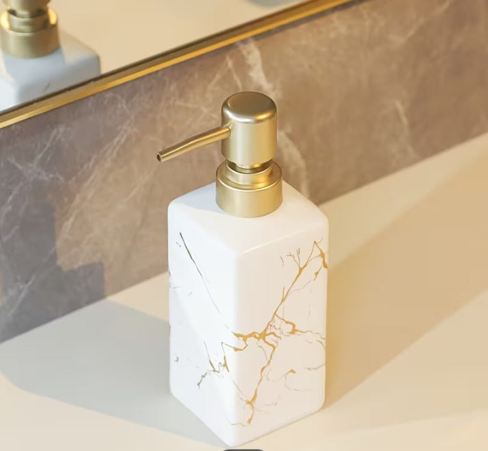 Square White Marble Soap Dispenser