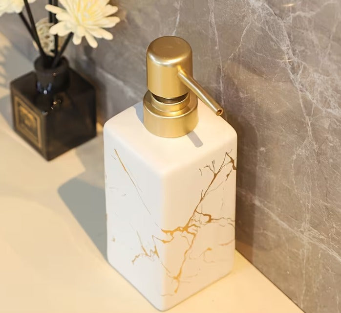 Square White Marble Soap Dispenser