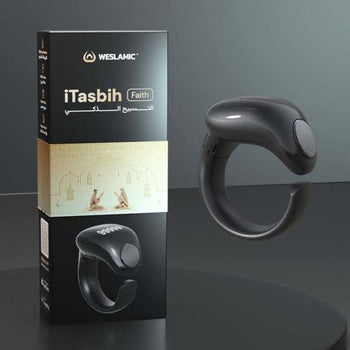 Premium Smart Zikr Ring Gift Set – Rechargeable Digital Tasbih with App QR Code ZZ