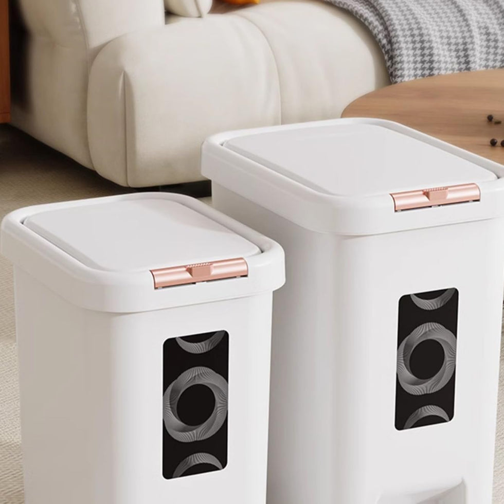 Modern Square Pedal Dustbin with Soft-Close Lid & Removable Inner Bucket GH