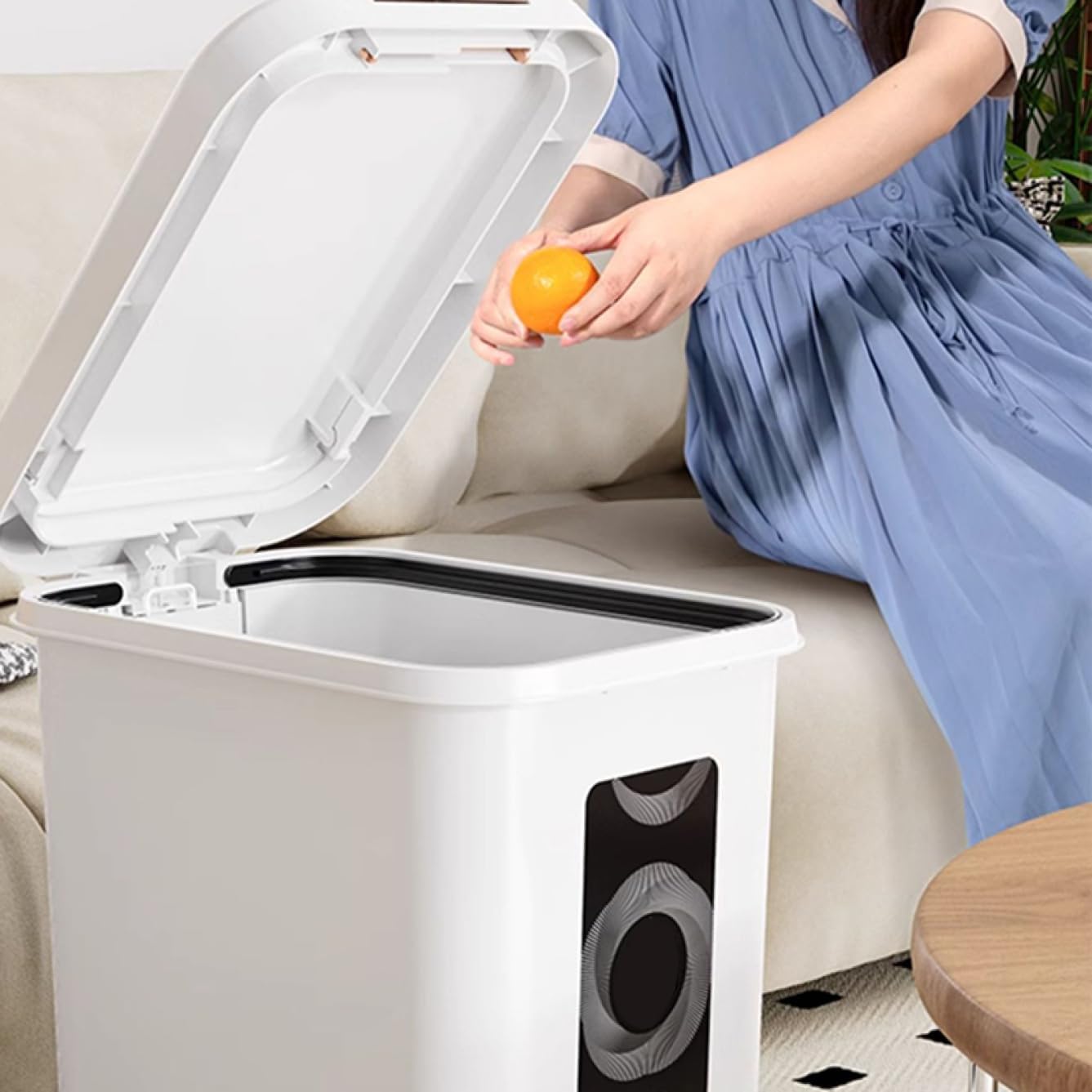 Modern Square Pedal Dustbin with Soft-Close Lid & Removable Inner Bucket GH