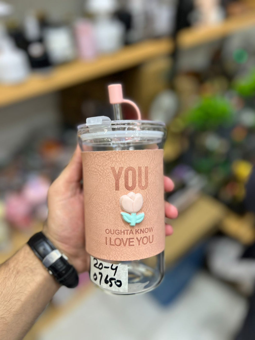 Pastel Bloom Insulated Glass Sipper – Dual-Wall Aesthetic Tumbler
