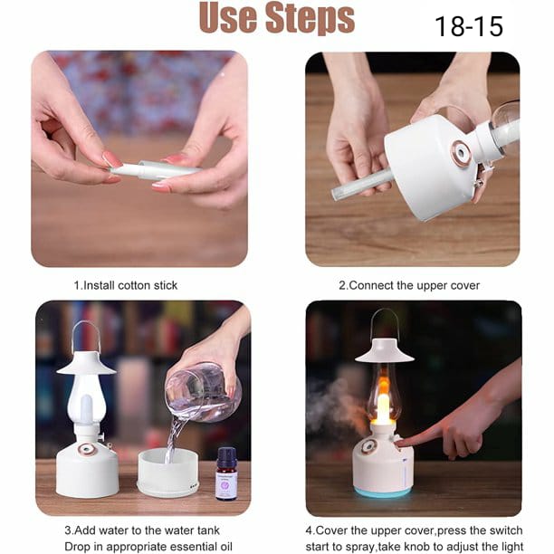 Vintage Lantern Aroma Diffuser & Humidifier - Retro Mist Glow