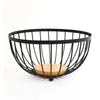 Metallic & Oak Fruit Basket – Tiered Minimalist Kitchen Centerpiece MJ