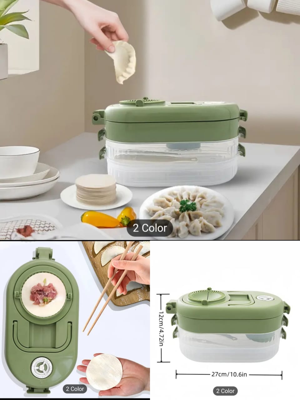 Multifunctional Dumpling Maker & Storage Box: Manual Dough Press Mold