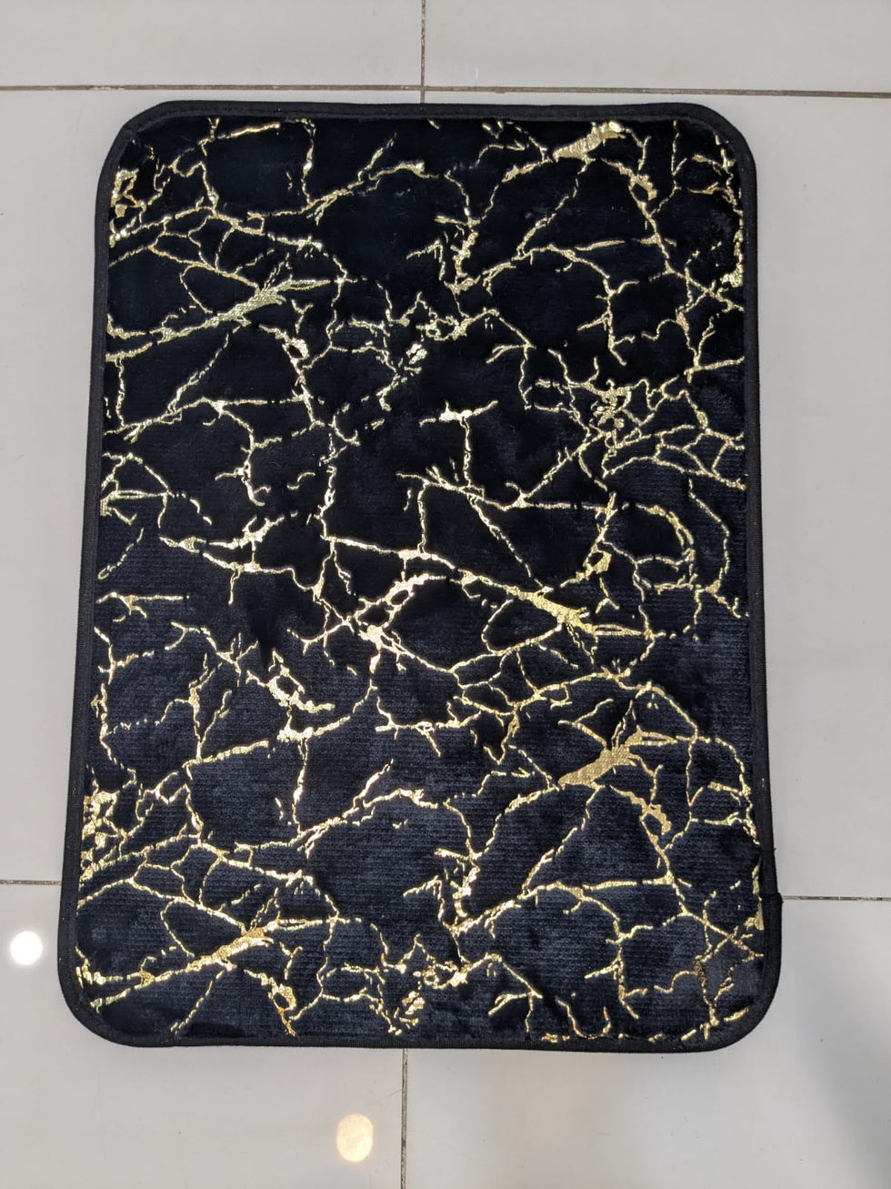 Gold & Black Foil Marble Entryway Mat MAT
