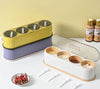 Wonder 4-Grid Large Masala Box - Bulk Spice Organizer with Spoons