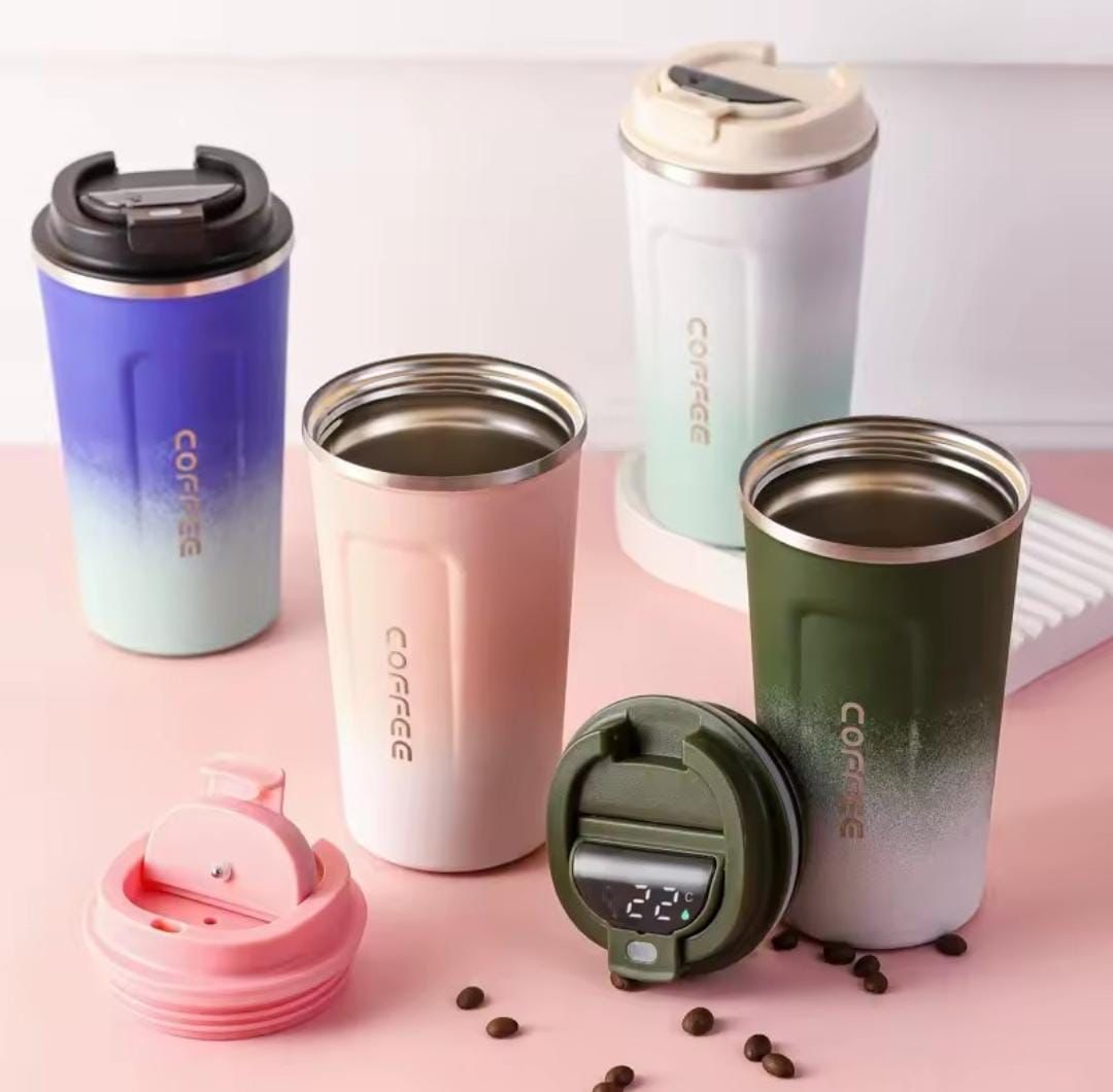 510ml Vacuum Flask Coffee Cup with Temperature Display (Random Color)