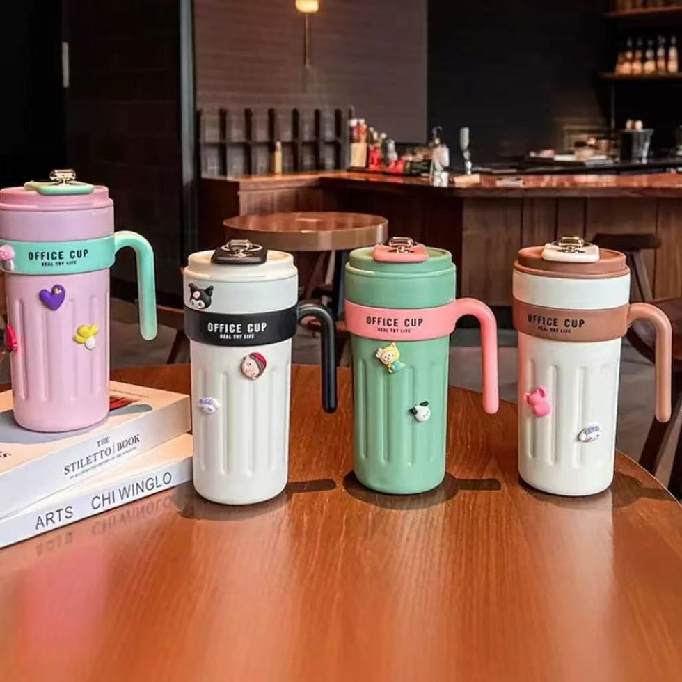 600ml Handle Coffee Flask with Temperature Display (Random Color)