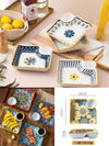 Premium Ceramic Square Serving Tray with Built in Corner Dipping Station