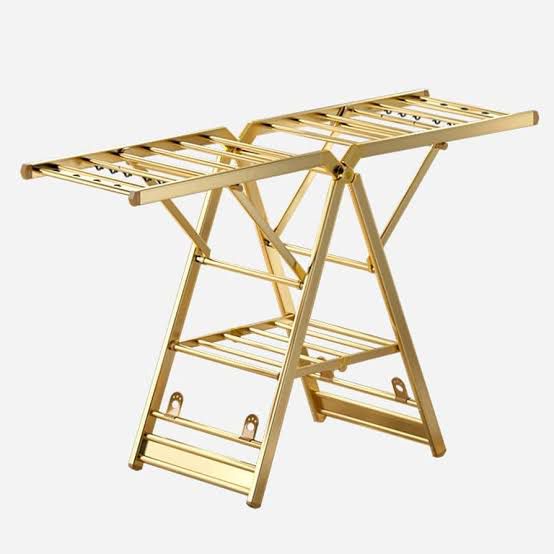 Foldable Gold Metal Laundry Drying Rack