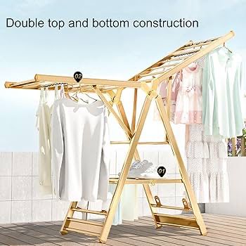 Foldable Gold Metal Laundry Drying Rack