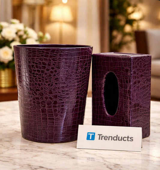 Premium Leatherette Tissue Dispenser with Dustbin