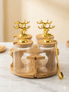 4-Piece Rotating Spice Jar Set – Modern Round Design