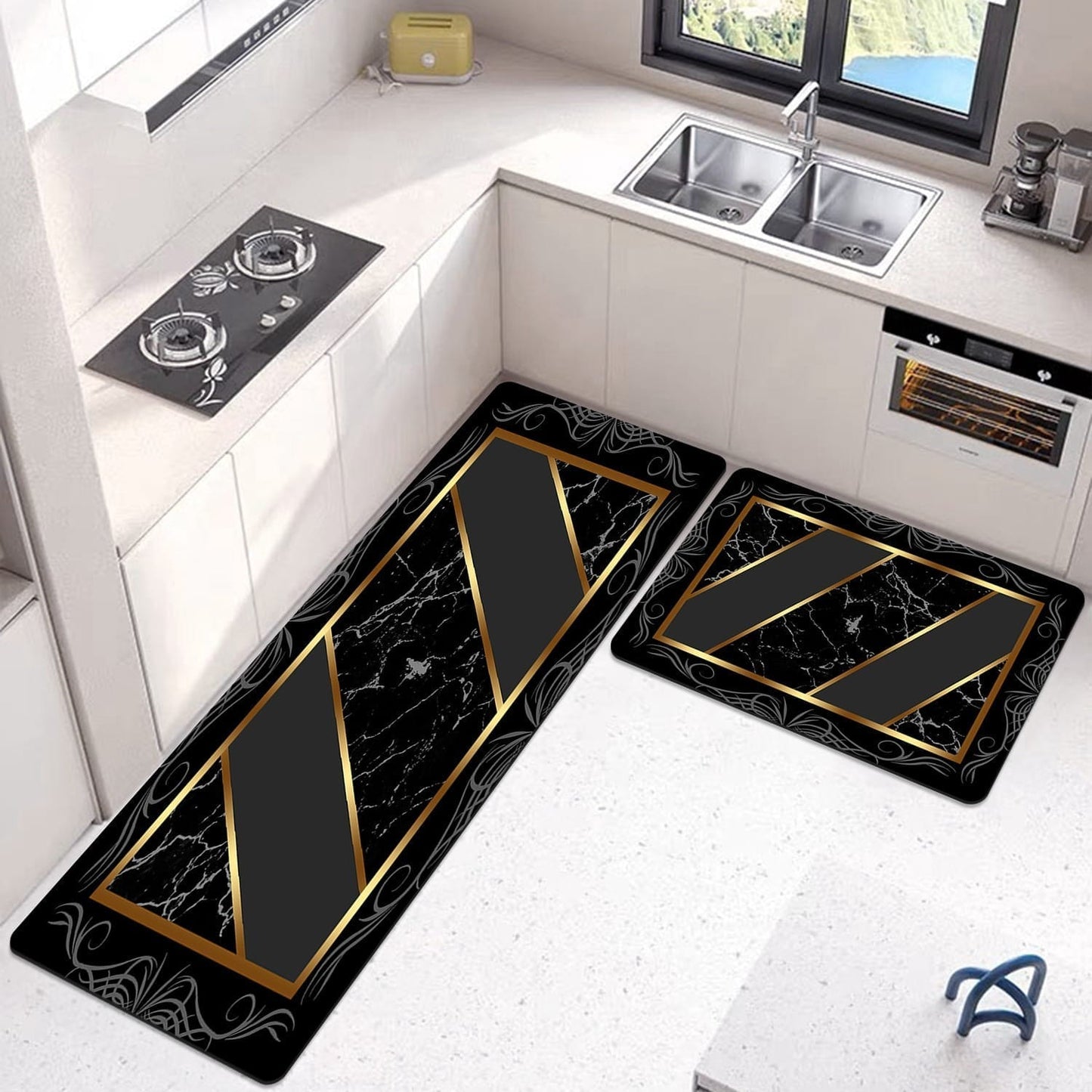 Premium 2-Piece Anti-Slip Runner Set – Large Waterproof Nappa Fabric Mats
