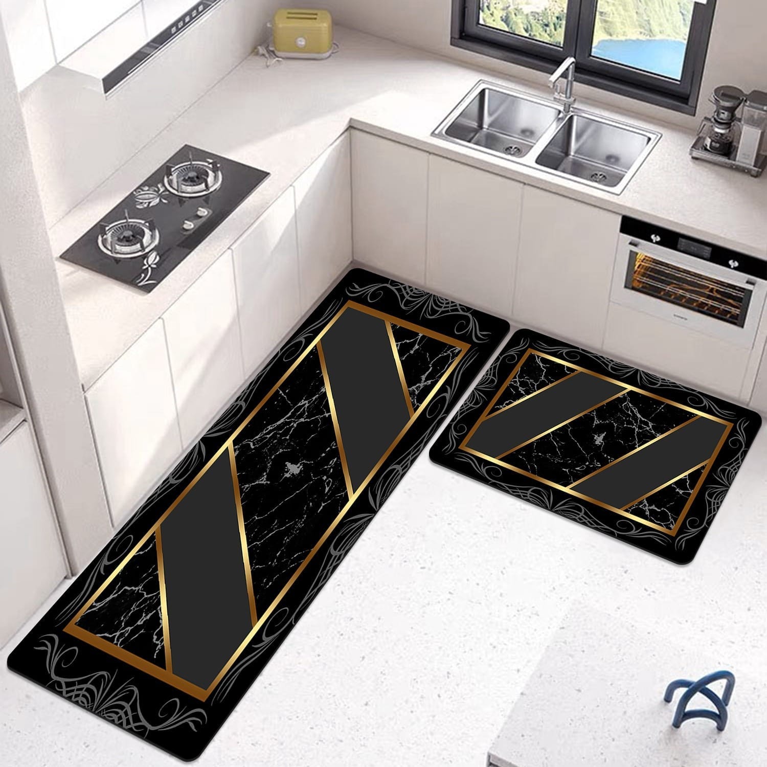 Premium 2-Piece Anti-Slip Runner Set – Large Waterproof Nappa Fabric Mats