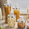 Premium Airtight Sealed Food Storage Jars – Clear Stackable Pantry Organizers