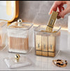Luxury Transparent Lipstick & Makeup Cotton Swabs Holder (Random Colors)