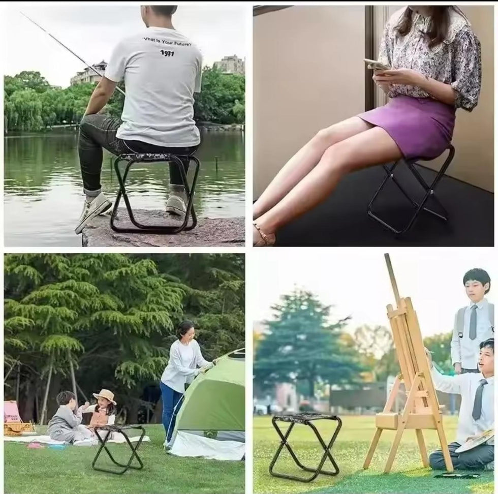 Portable Folding Lightweight Stool – Heavy Duty Steel Frame