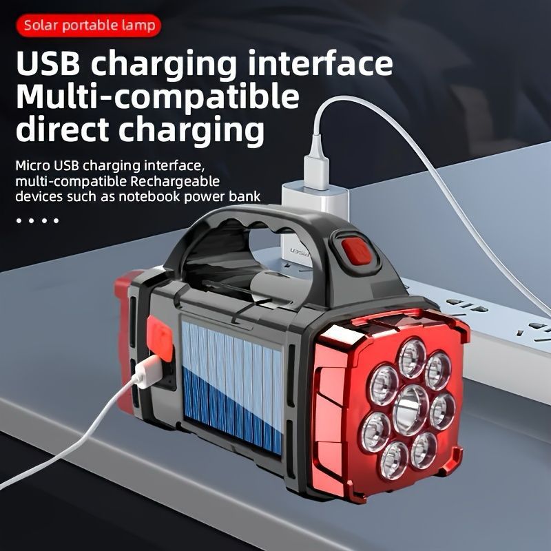 2-in-1 Rechargeable Solar & USB Handy LED Searchlight
