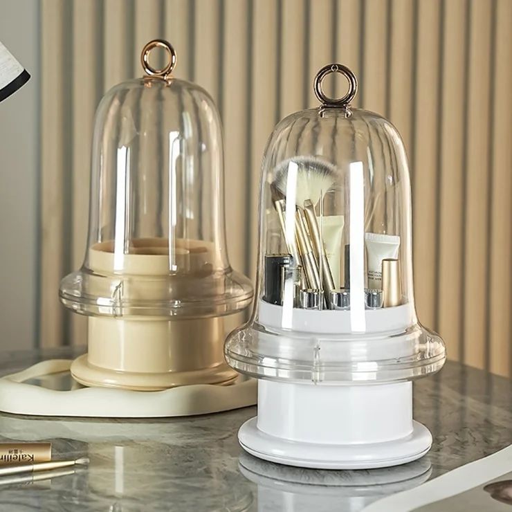 Gemini said Rotating Makeup Brush Organizer with Dust-Proof Lid