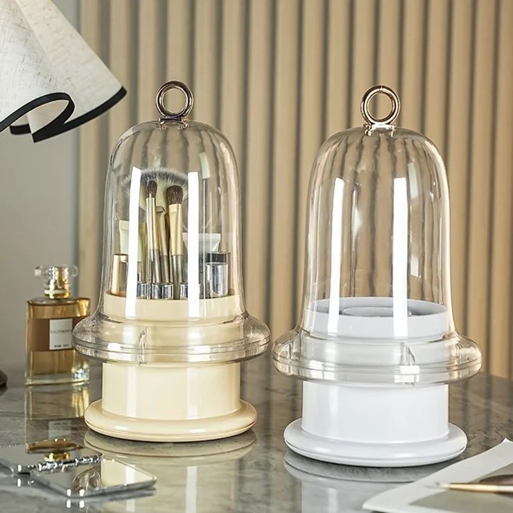 Gemini said Rotating Makeup Brush Organizer with Dust-Proof Lid