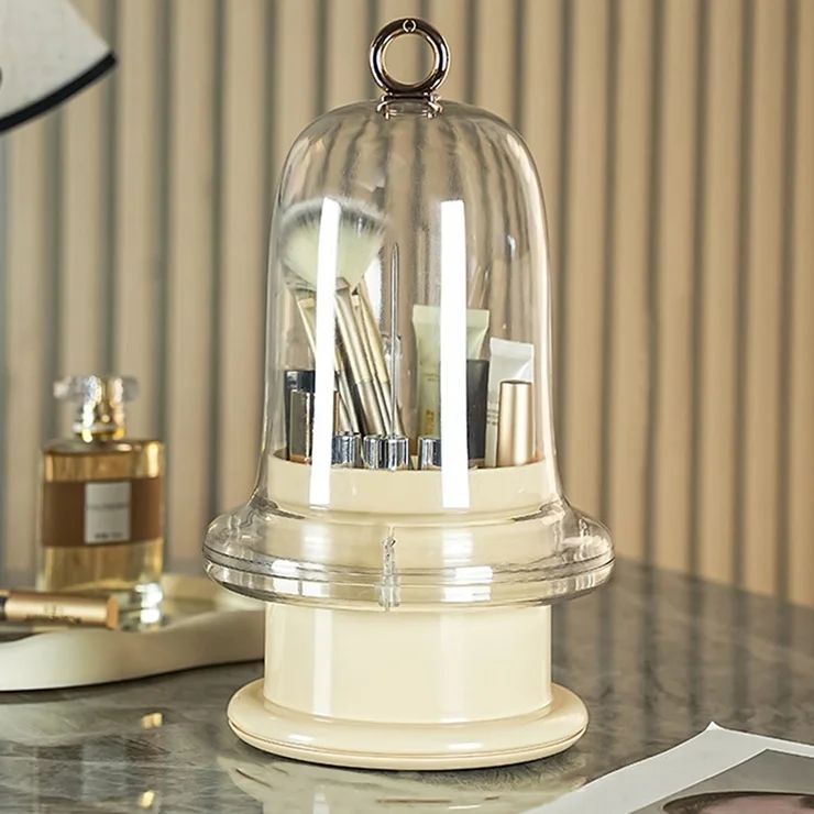 Gemini said Rotating Makeup Brush Organizer with Dust-Proof Lid