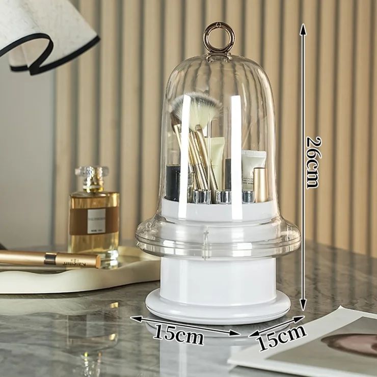 Gemini said Rotating Makeup Brush Organizer with Dust-Proof Lid