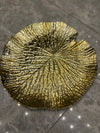 Gold-Plated Fiber Lotus Leaf Decor Tray (13" x 13")