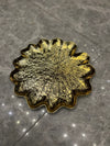 Gold-Plated Fiber Lotus Leaf Decor Tray (13" x 13")