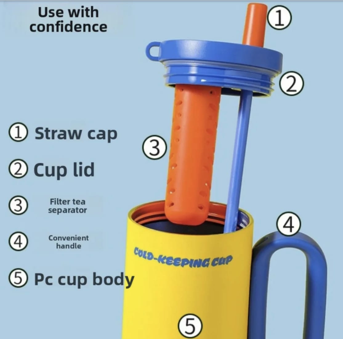 750ml Premium Insulated "Cold-Keeping" Travel Tumbler (Random Color)
