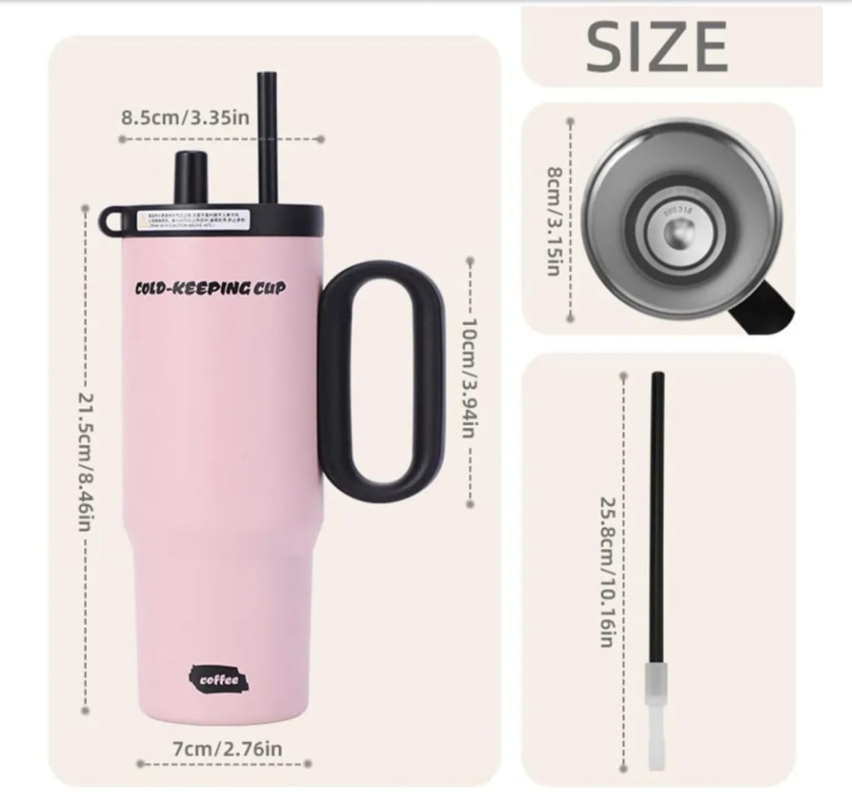 750ml Premium Insulated "Cold-Keeping" Travel Tumbler (Random Color)