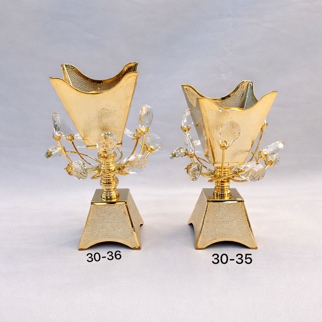 Luxury Crystal-Accented Metal Incense Burner Collection